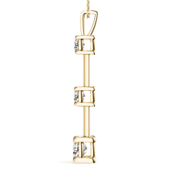 18K Yellow Gold Lab Diamond 3-Stone Pendant