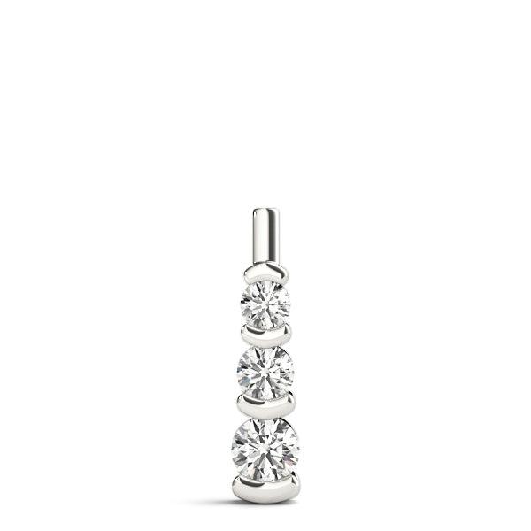 Lab Diamond 3 Stone Gold Pendant