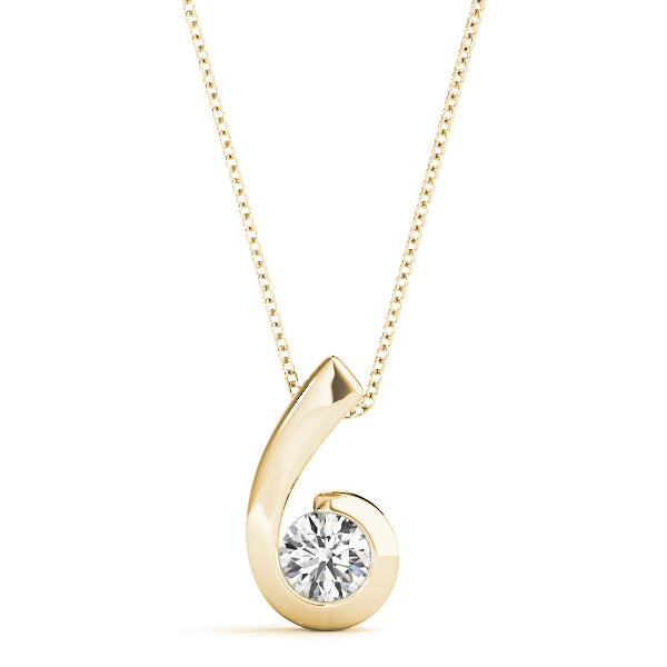 0.5CT Lab Diamond 14K Yellow Gold Solitaire Pendant