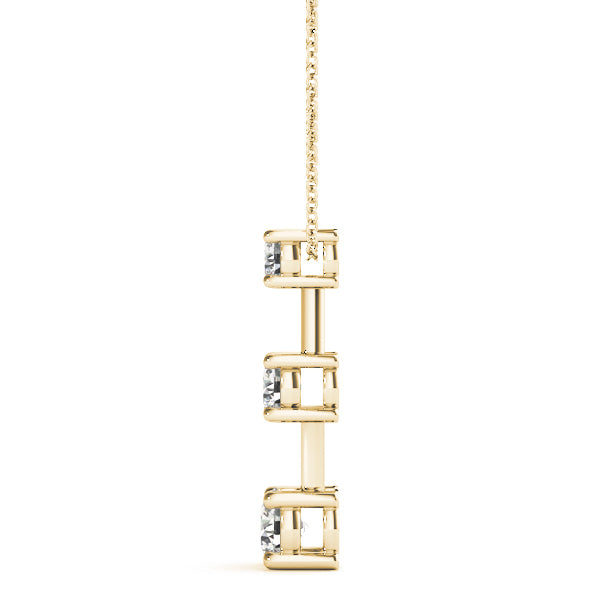 14K Yellow Gold Lab Diamond 3-Stone Pendant