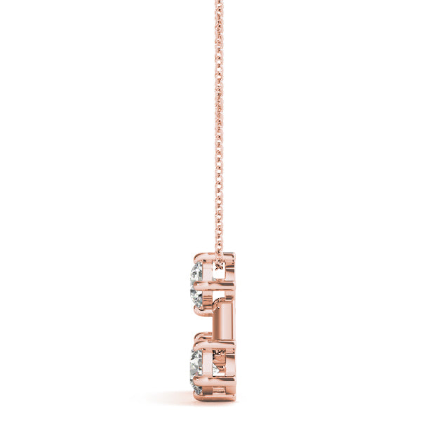 14K Rose Gold Lab Diamond 3-Stone Pendant