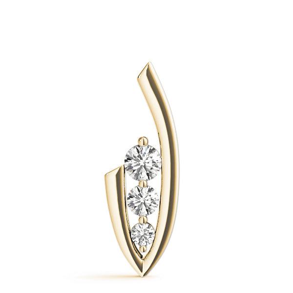 14K Yellow Gold Lab Diamond 3-Stone Pendant