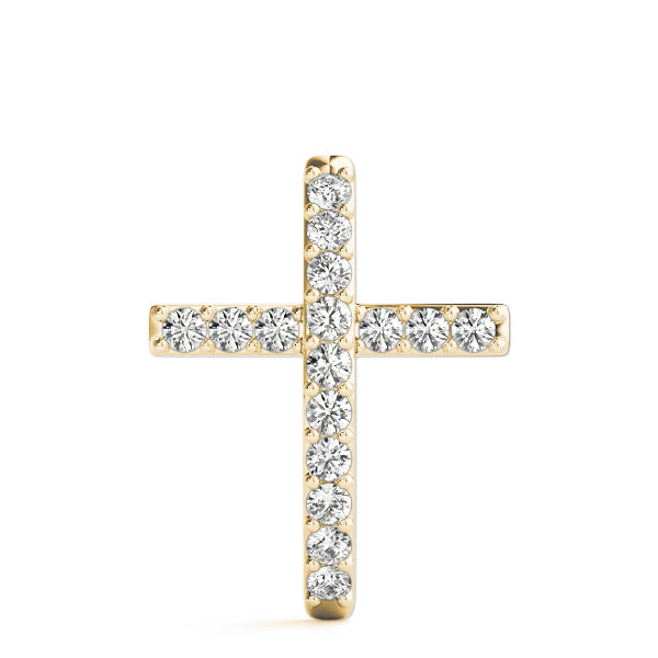 Diamond Religious Cross Pendant - 14K Yellow Gold