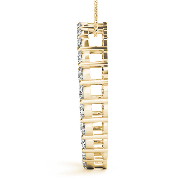 14K Yellow Gold Lab Diamond Circle Pendant