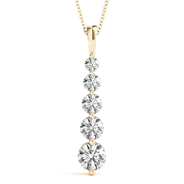 14K Yellow Gold Diamond Journey Pendant