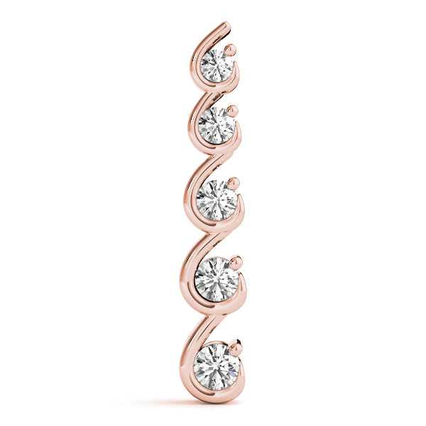 14K Rose Gold Lab Diamond Journey Pendant