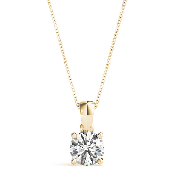 1 Carat Lab Diamond 14K Yellow Gold Solitaire Pendant