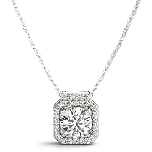 Lab Diamond Round Halo Pendant