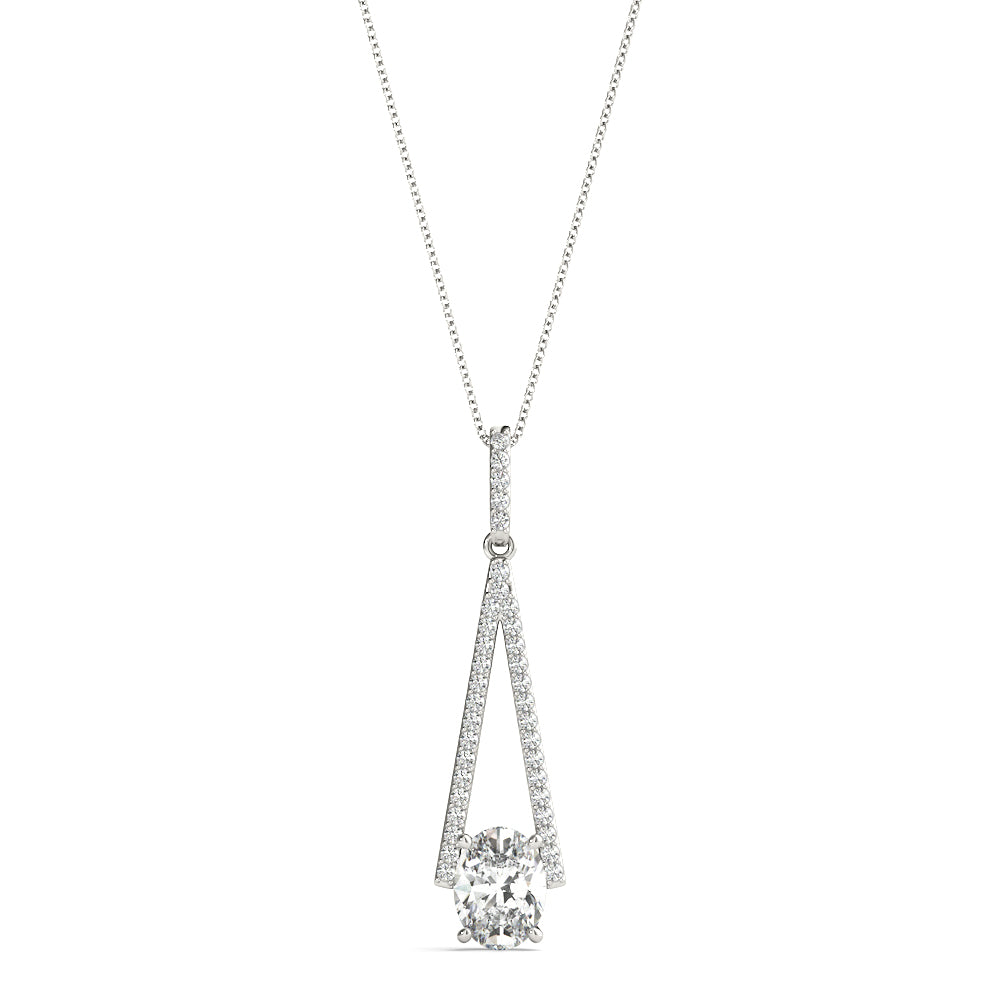 Lab Diamond Oval Pendant in Premium Setting