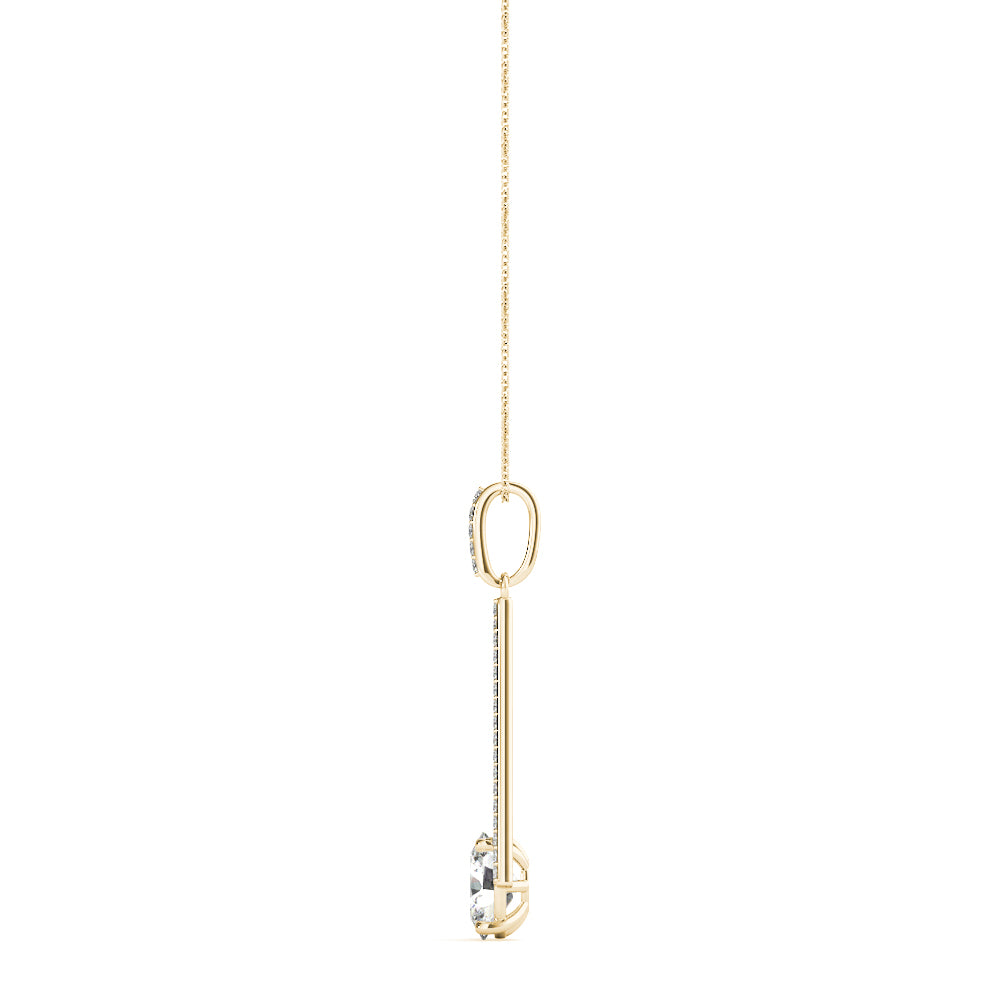 14K Yellow Gold Lab Diamond Oval Pendant