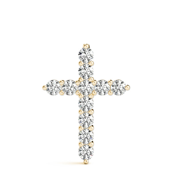 11-Diamond 14K Yellow Gold Cross Religious Pendant