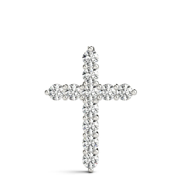11-Stone Lab Diamond Cross Pendant
