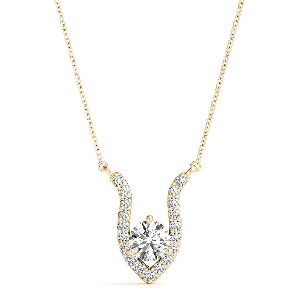 14K Yellow Gold Diamond Cluster Pendant