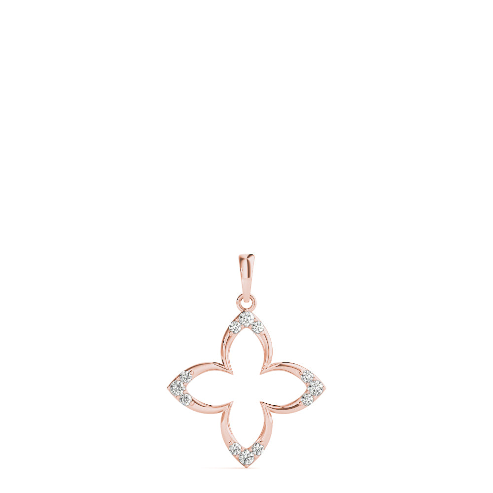 15MM Rose Gold Lab Diamond Geometric Pendant