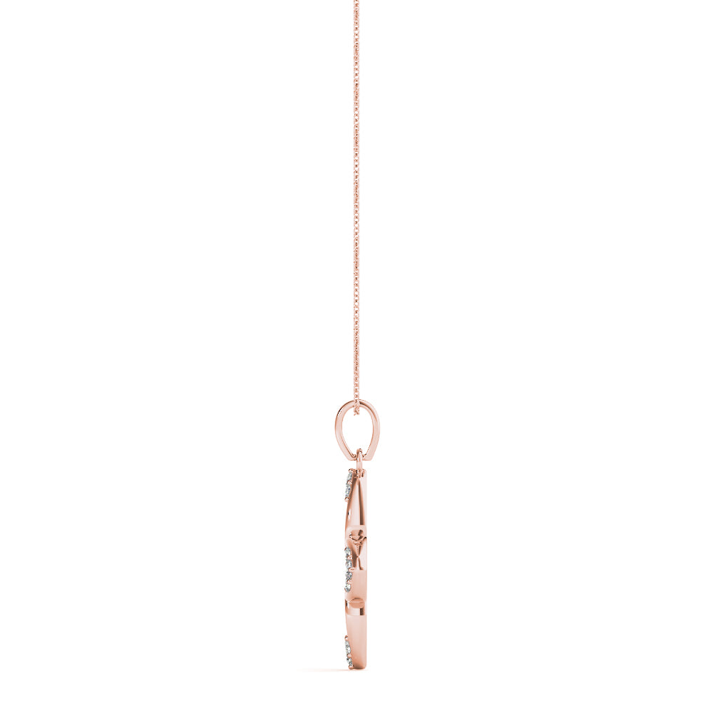 15MM Rose Gold Lab Diamond Geometric Pendant