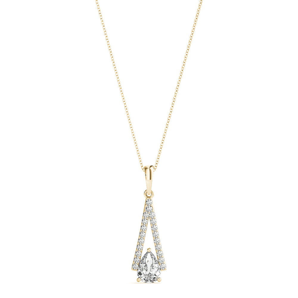 Yellow Gold Lab Diamond Pear Pendant