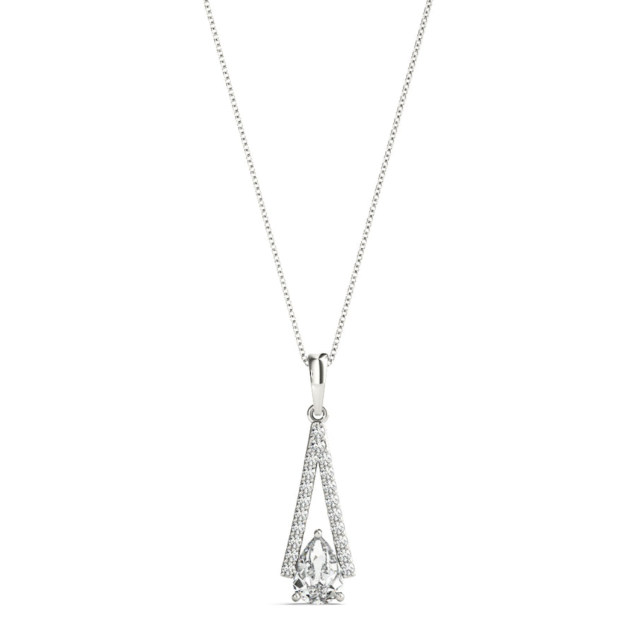Lab Diamond Pear Pendant in 14K White Gold