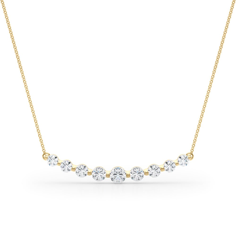 14K Yellow Gold Diamond Pendant Necklace