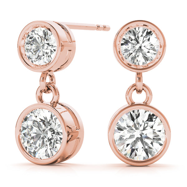 Lab Diamond Rose Gold Single Stone Stud Earrings