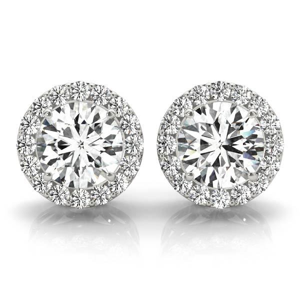 Lab Diamond Halo Earring Pair in Premium Quality