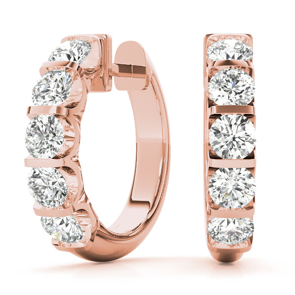 Rose Gold Lab Diamond Hoop Earrings