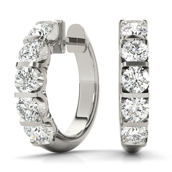 Lab Diamond Round Hoop Earrings