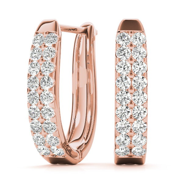 14K Rose Gold Lab Diamond J-Hoop Earrings