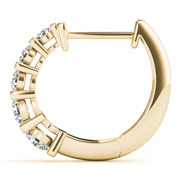 Yellow Gold Diamond Lab Grown Hoop Earrings