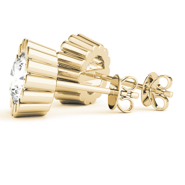 14K Yellow Gold 1CT Lab Diamond Stud Earrings