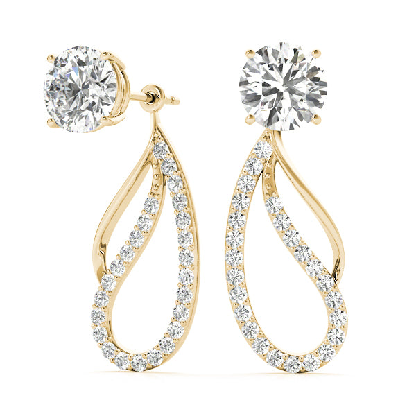 14K Yellow Gold Lab Diamond Earring Jacket