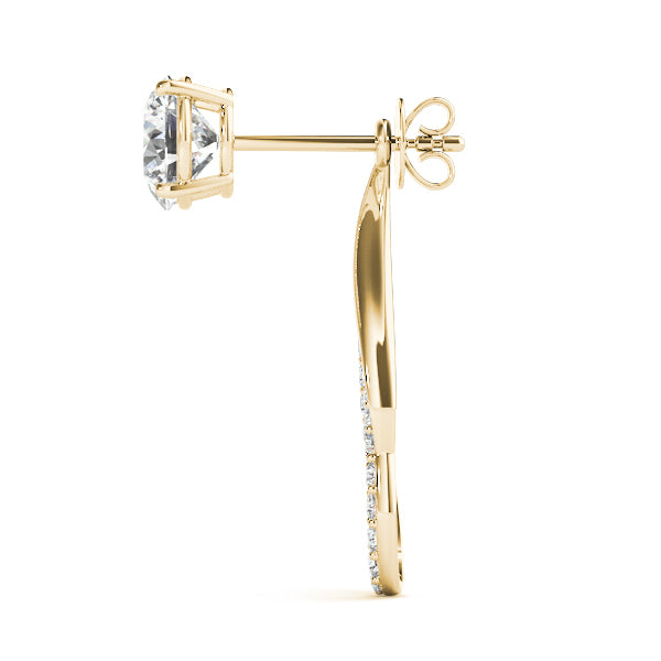 14K Yellow Gold Lab Diamond Earring Jacket