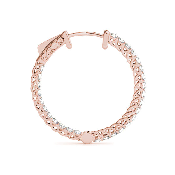 Rose Gold Lab Diamond Inside Out Hoop Earrings