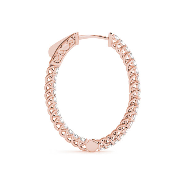 Rose Gold Lab Diamond Inside Out Hoop Earrings