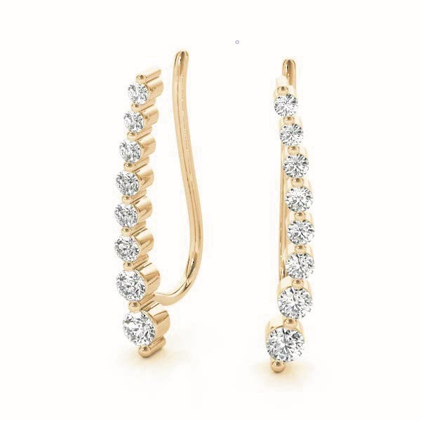 14K Yellow Gold Lab Diamond Ear Climbers