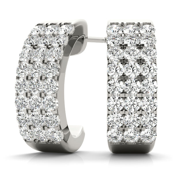 24 Diamond J-Hoop Lab Grown Earrings