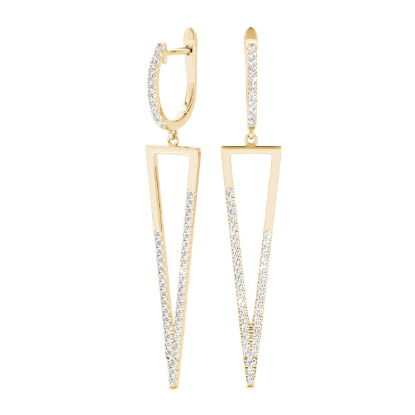14K Yellow Gold Multi-Diamond Fashion Earrings