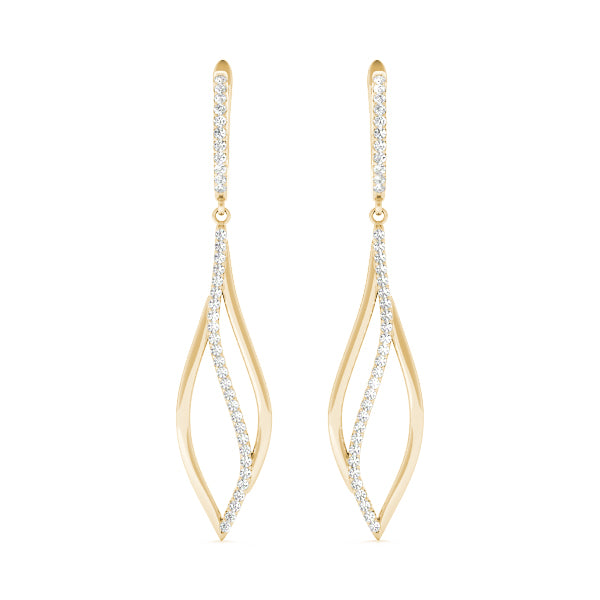 14K Yellow Gold Multi-Diamond Fashion Earrings