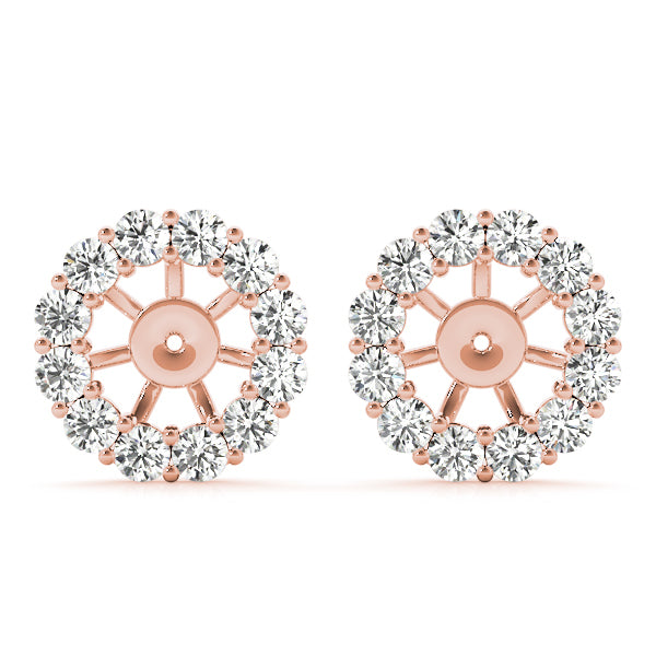 14K Rose Gold Lab Diamond Earring Jacket Pair