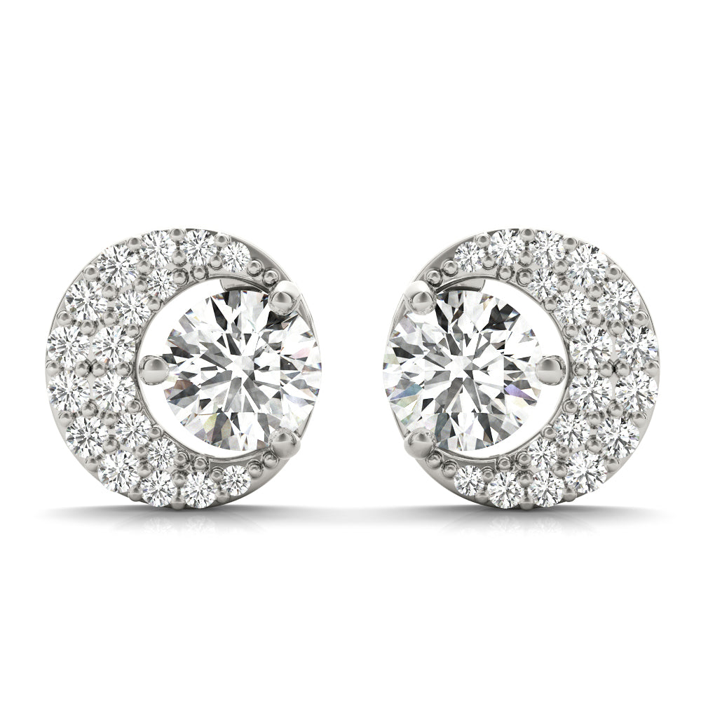 Lab Diamond Round Fashion Earring Pair