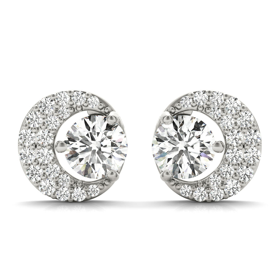 Lab Diamond Round Fashion Earring Pair
