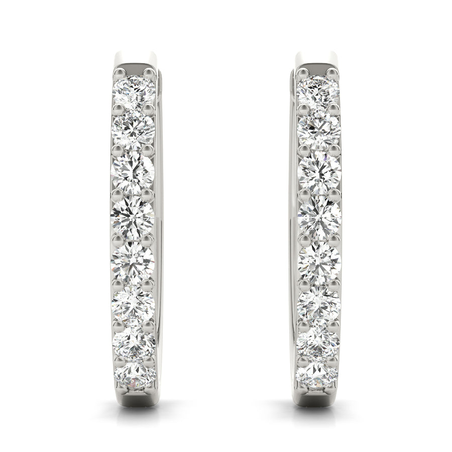 Lab Diamond Round Hoop Earrings