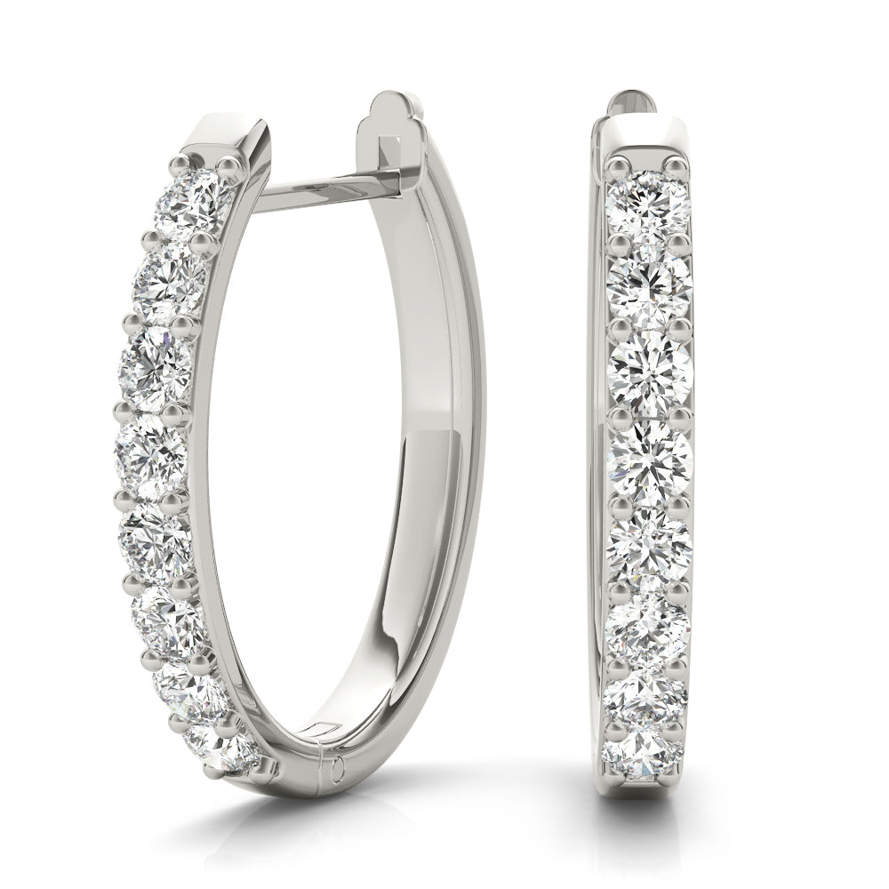 Lab Diamond Round Hoop Earrings