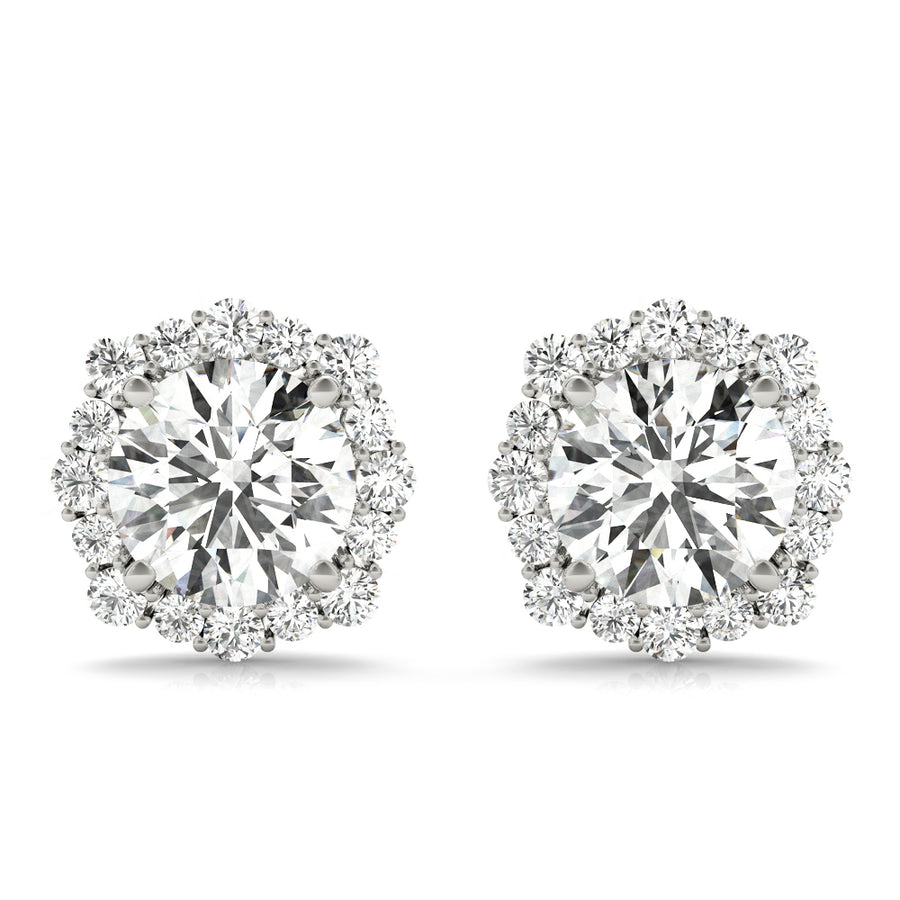 Lab Diamond Halo Earrings