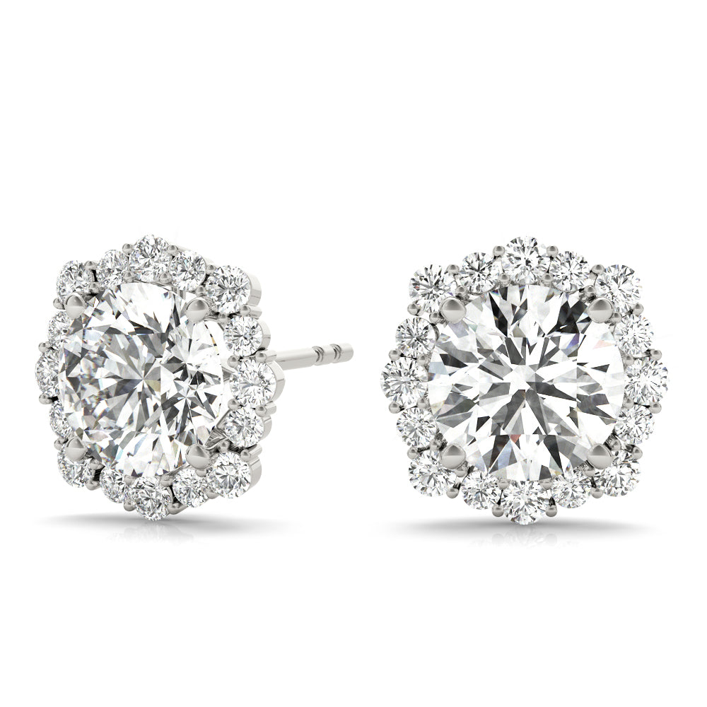 Lab Diamond Halo Earrings