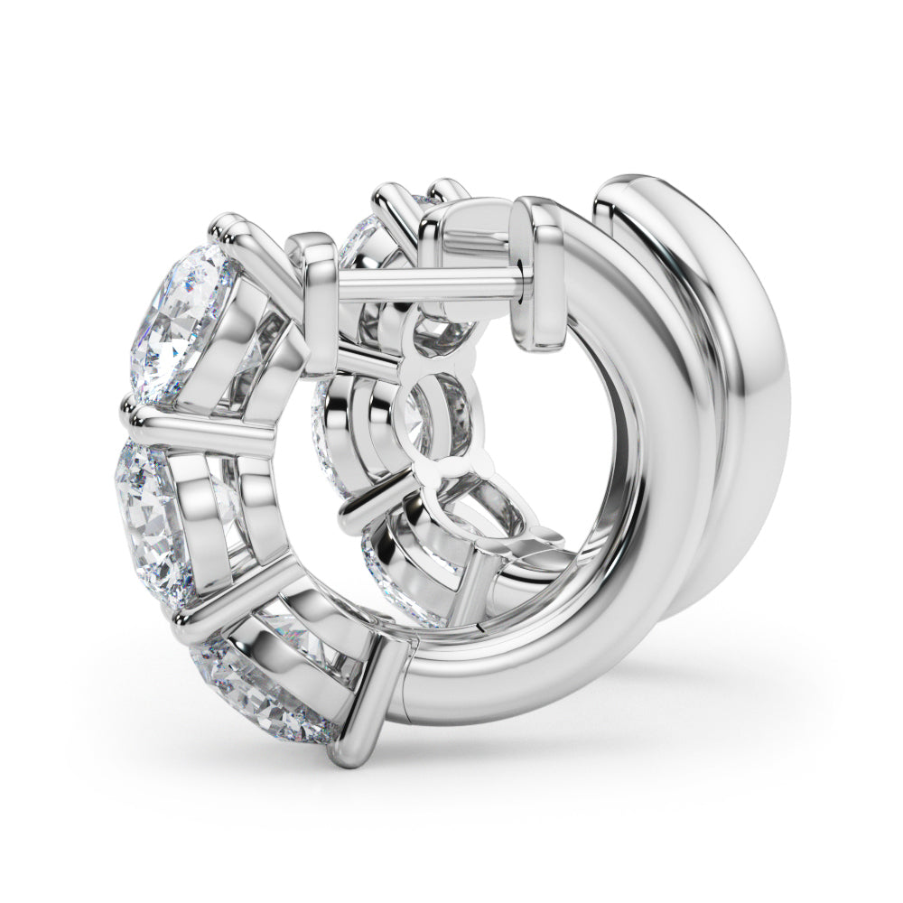 Diamond Lab Grown 14K Gold Round Hoop Earrings