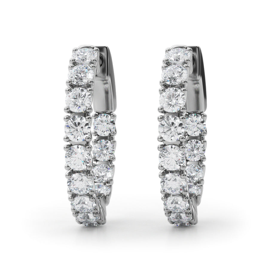 Diamond Lab Grown Round Hoop Earrings