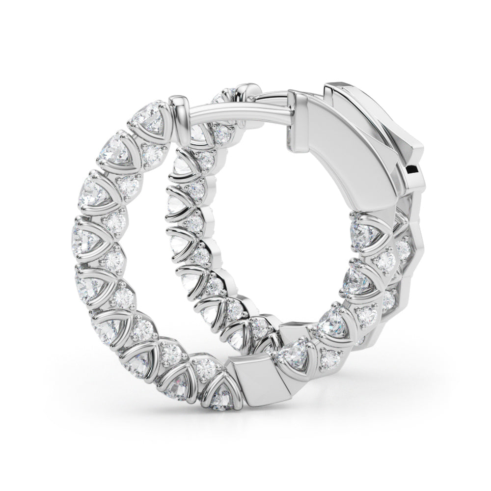 Diamond Lab Grown Round Hoop Earrings