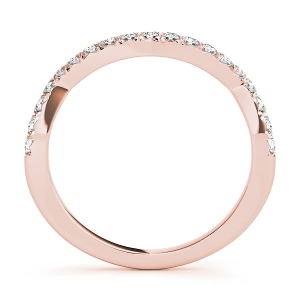 14K Rose Gold 0.19ctw Diamond Wedding Band
