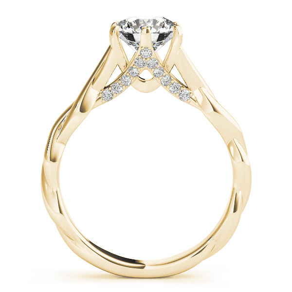 14K Yellow Gold 1 CT Round Diamond Engagement Ring