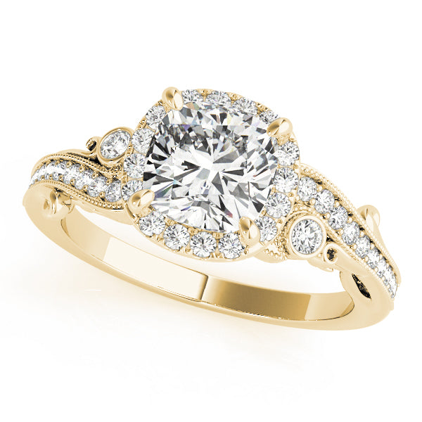 14K Yellow Gold Cushion Diamond Engagement Ring 1.25ctw